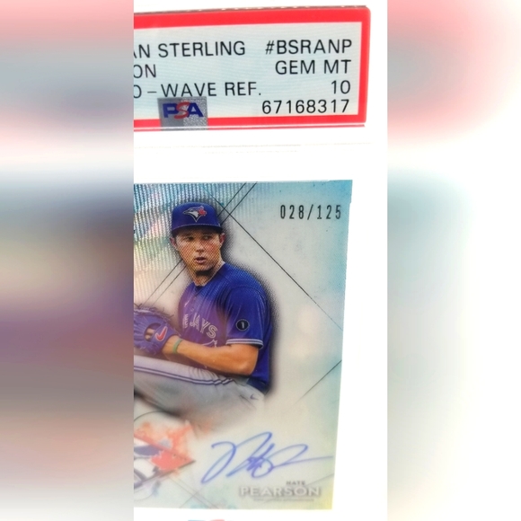 2021 Bowman Sterling Nate Pearson RC Auto Wave Ref # BSRA-NP - PSA 10 GEM MINT - Picture 3 of 3